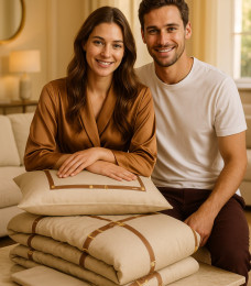 C. Belt Satin DUVET COVER Borbonese