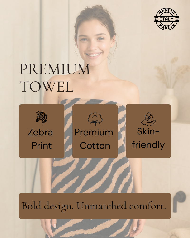 Bath towel ZEBRA RC 2024 Roberto Cavalli 
