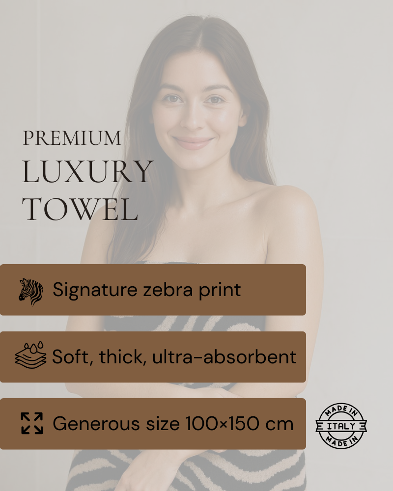 Bath towel ZEBRA RC 2024 Roberto Cavalli 