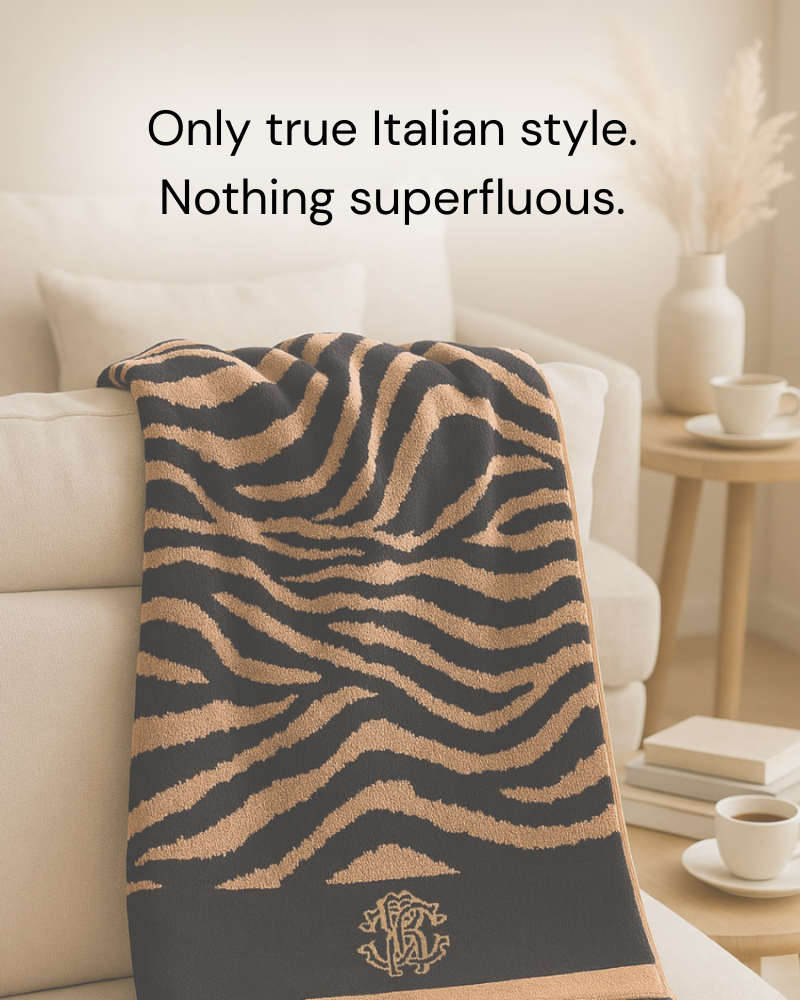Bath towel ZEBRA RC 2024 Roberto Cavalli 