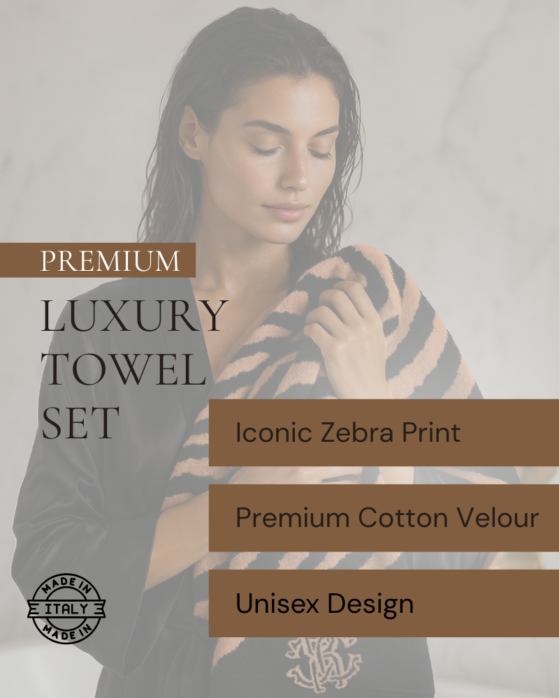  Towels SET 1+1 ZEBRA Roberto Cavalli