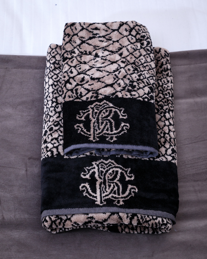Set of 2 towels Pitone Roberto Cavalli