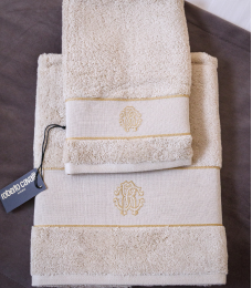 Set of towels 2 pcs. Gold New Roberto Cavalli