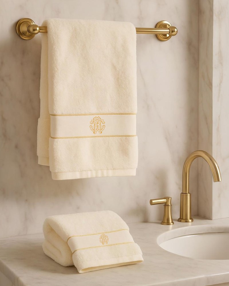 Set of towels 2 pcs. Gold New Roberto Cavalli