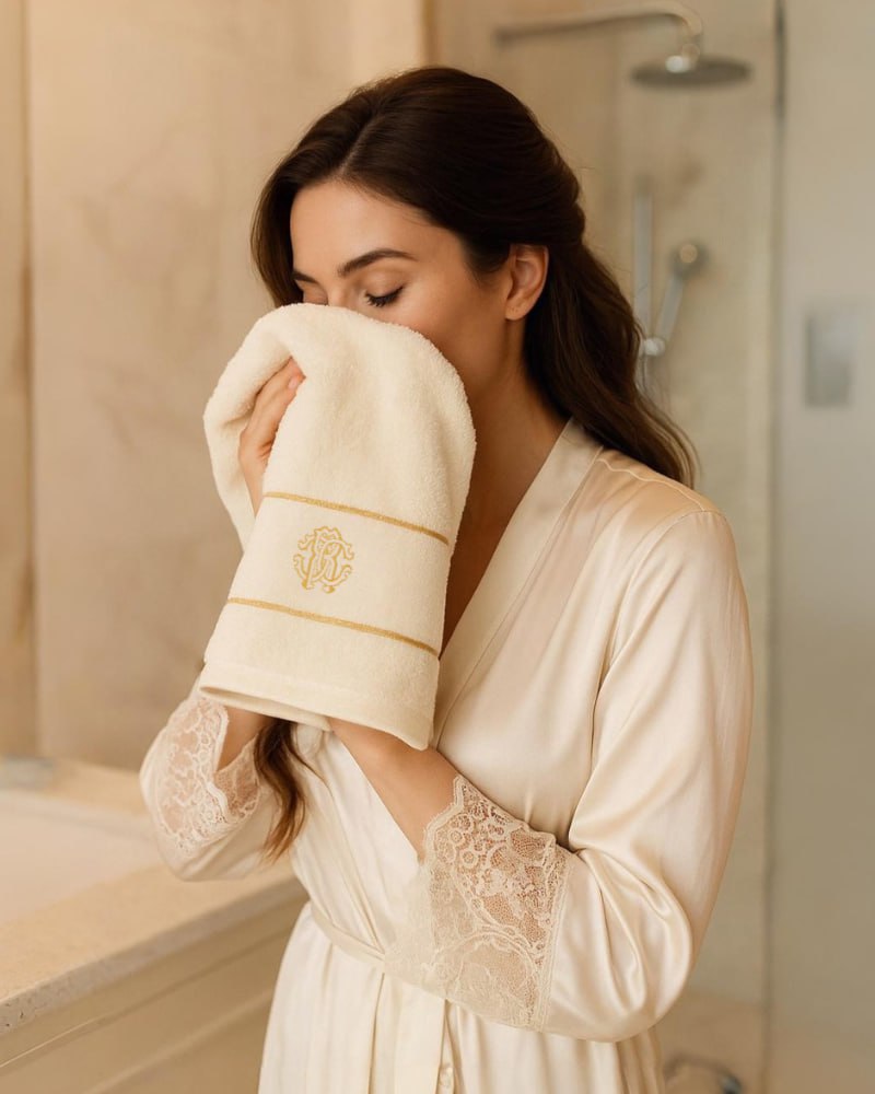 Set of towels 2 pcs. Gold New Roberto Cavalli