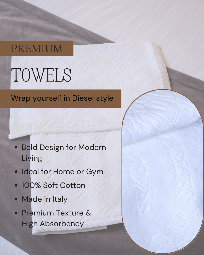 Set of 2 towels 3D Logo Diesel