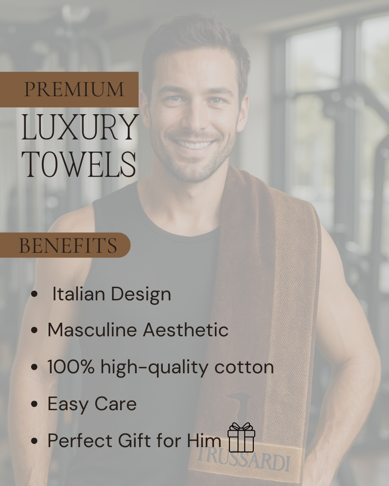 Set of 2 towels New Tweed Trussardi