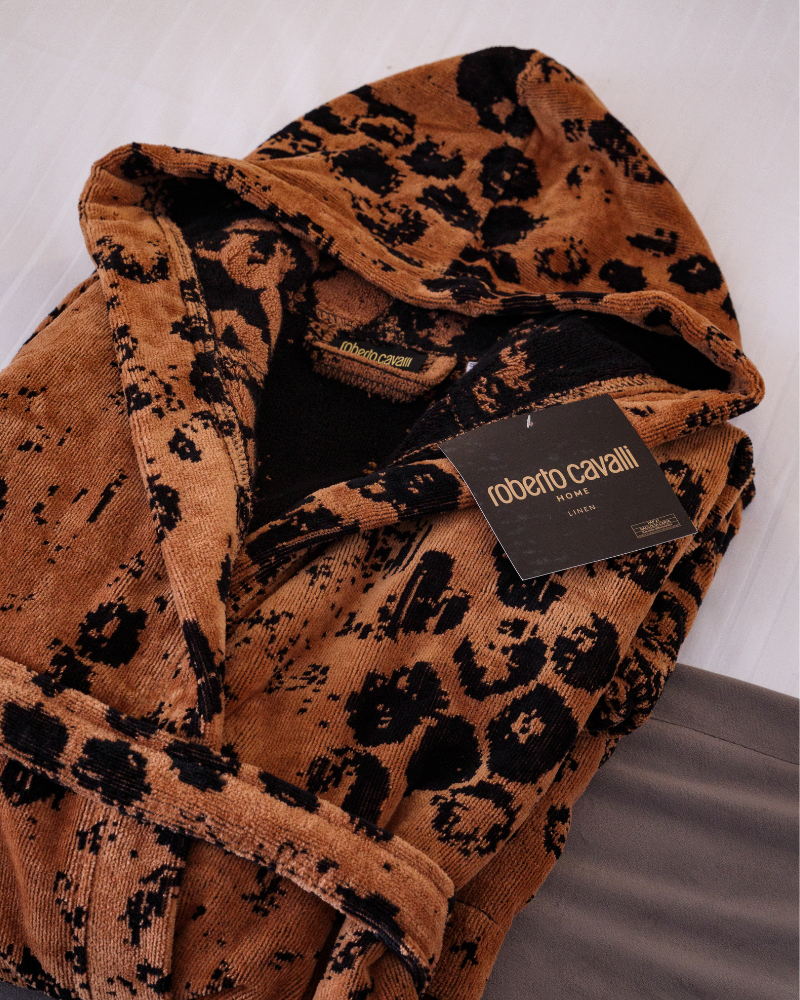 Jaguar Hooded Bathrobe Roberto Cavalli