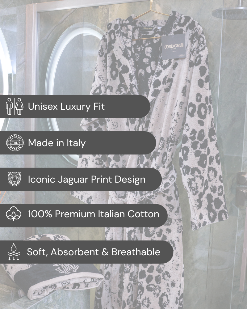 Hooded Bathrobe Jaguar  Roberto Cavalli