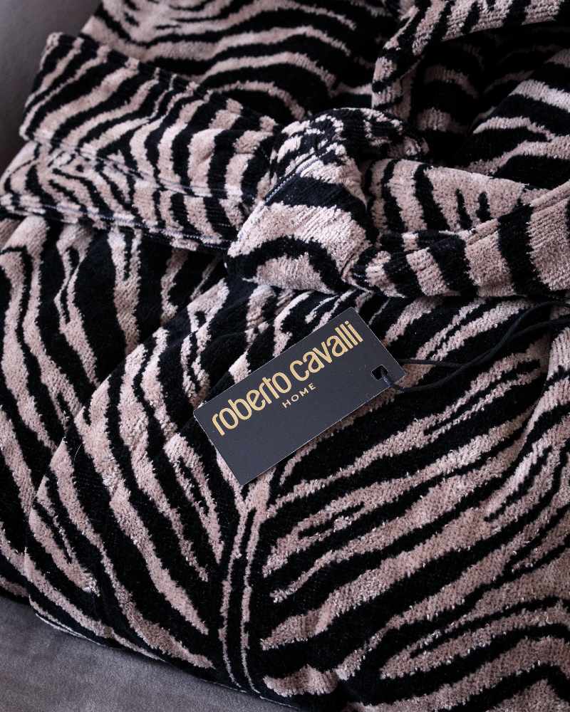 Hooded Bathrobe MIRROR ZEBRA Roberto Cavalli