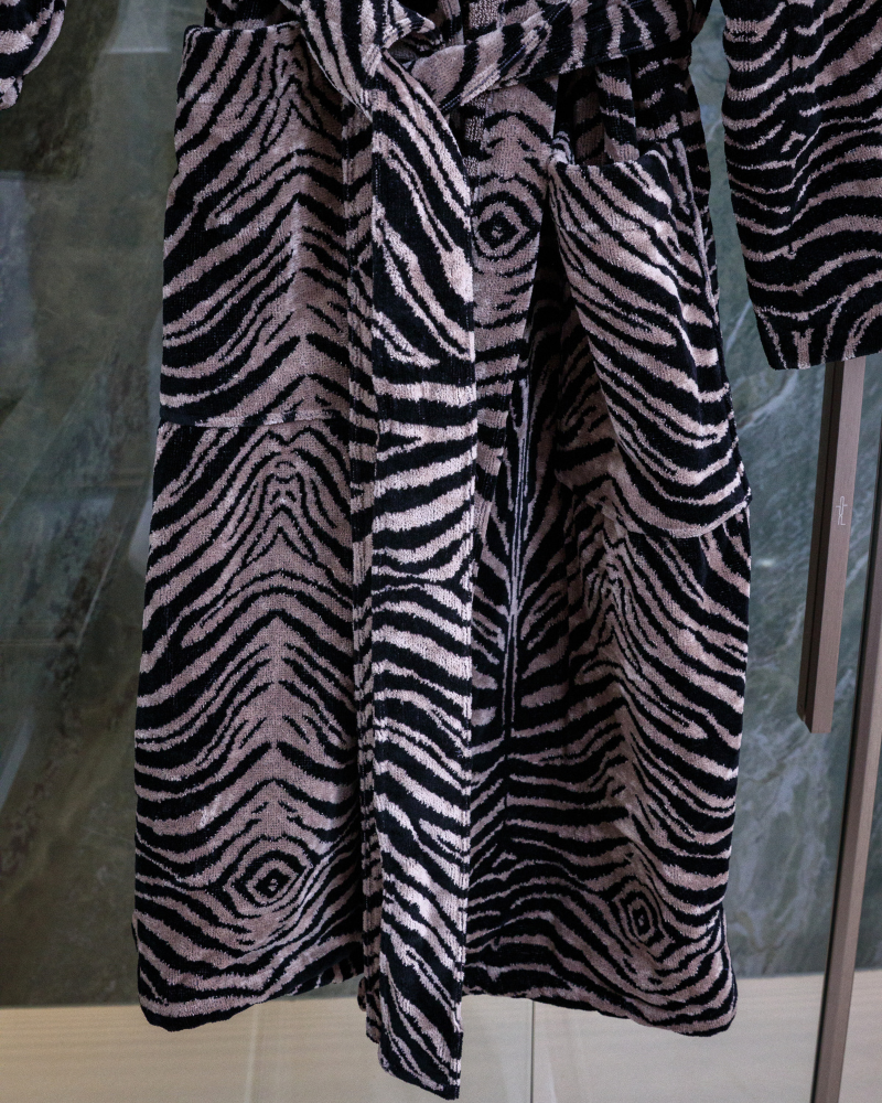 Hooded Bathrobe MIRROR ZEBRA Roberto Cavalli