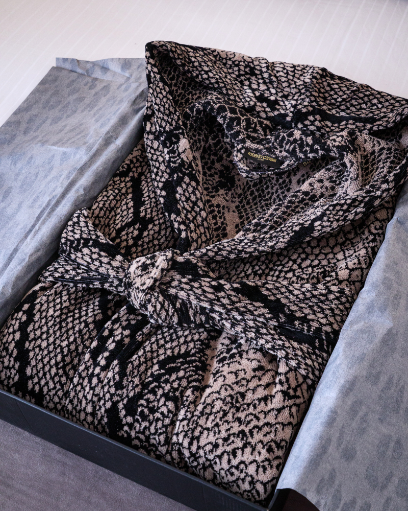 Python Hooded Bathrobe Roberto Cavalli