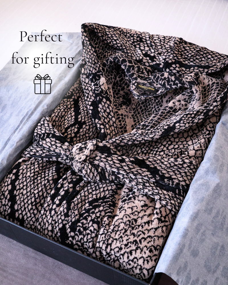 Hooded Bathrobe Python Roberto Cavalli