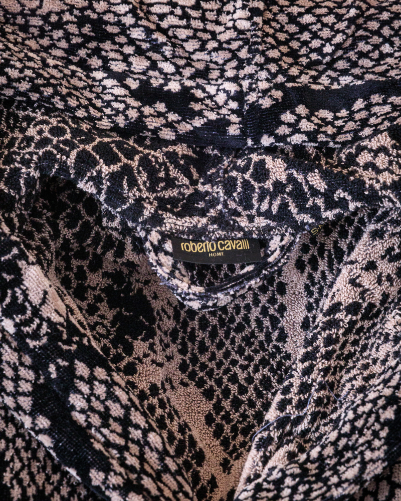 Hooded Bathrobe Python Roberto Cavalli