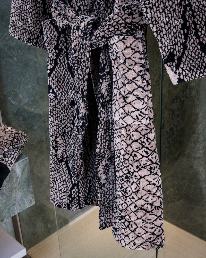 Hooded Bathrobe Python Roberto Cavalli