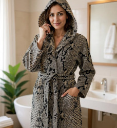 Hooded Bathrobe Python Roberto Cavalli