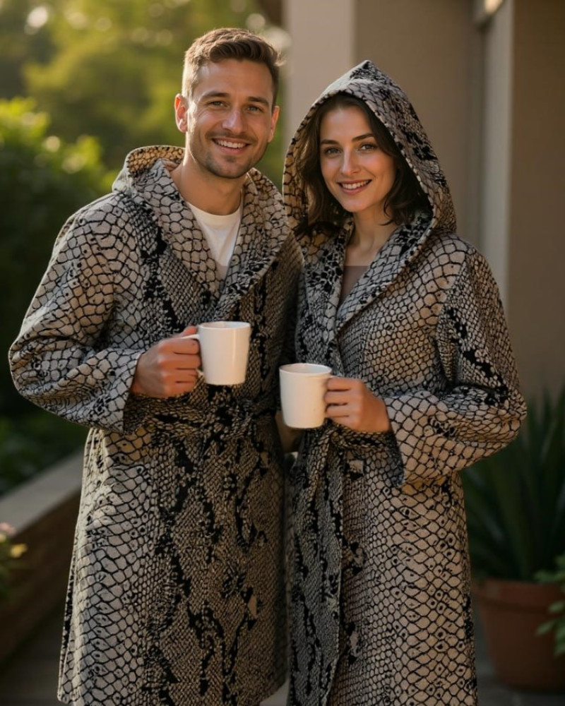 Python Hooded Bathrobe Roberto Cavalli