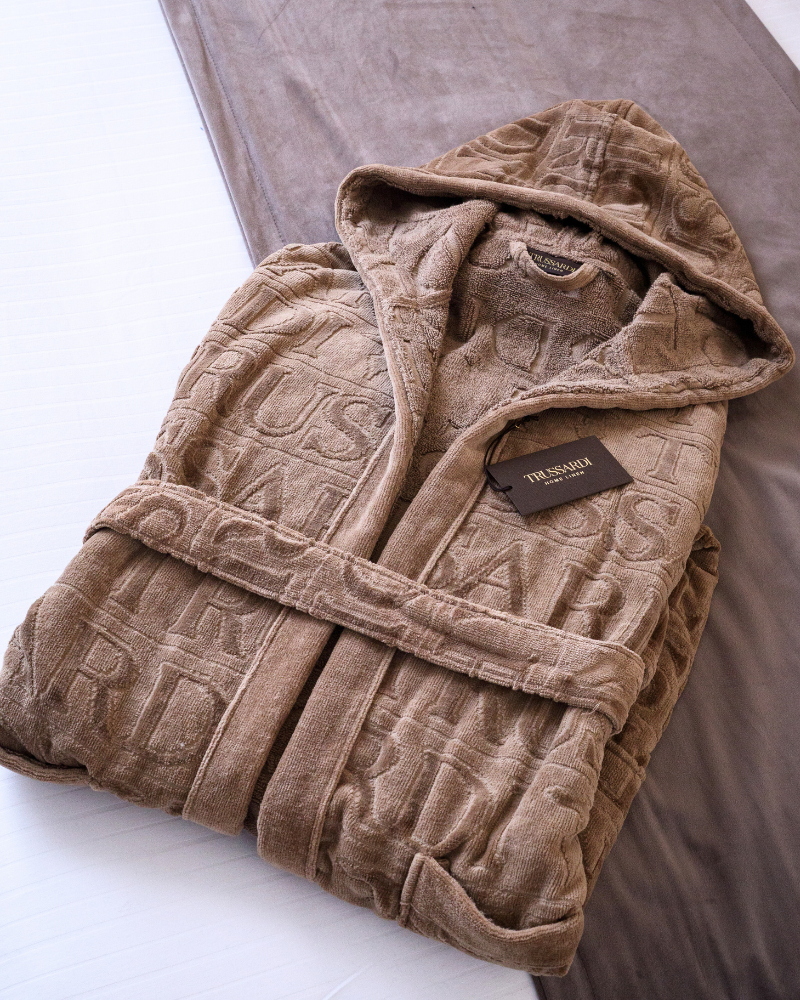 Hooded Bathrobe Overlogo Trussardi 
