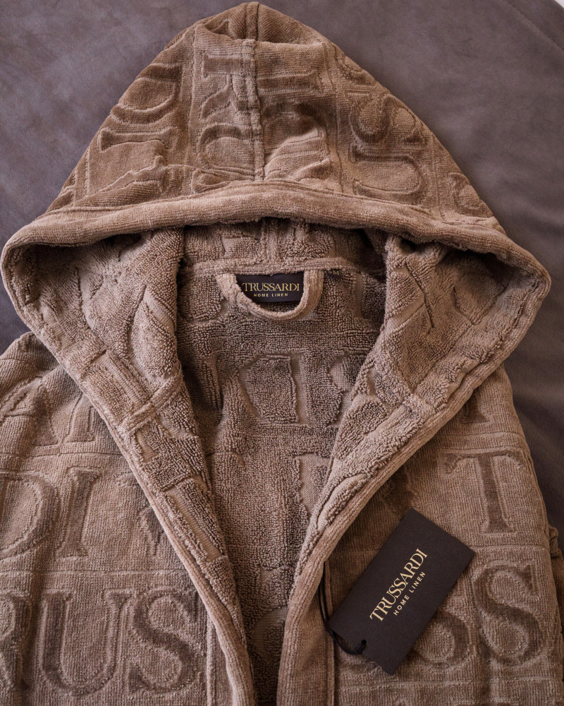 Hooded Bathrobe Overlogo Trussardi 