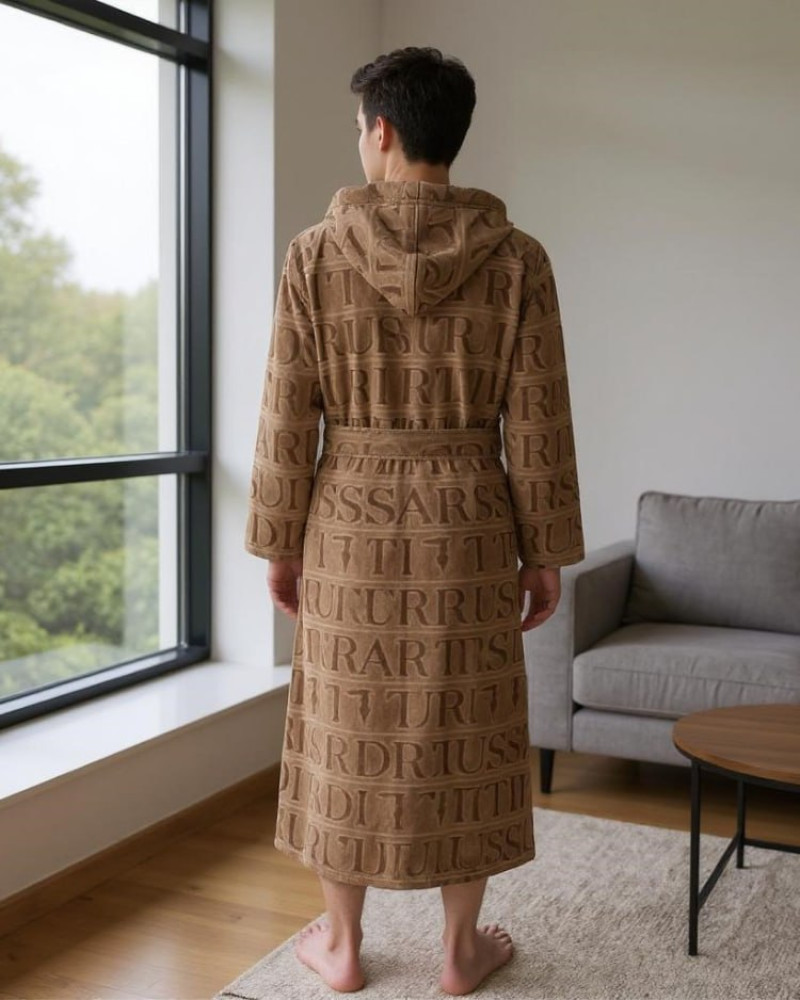 Hooded Bathrobe Overlogo Trussardi 