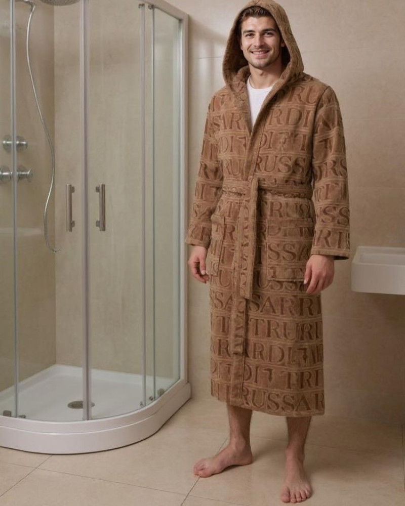 Hooded Bathrobe Overlogo Trussardi 